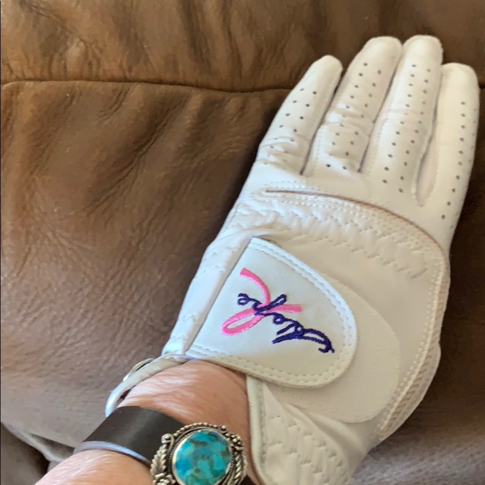 Left hand White CABRETTA  LEATHER Golf  Glove